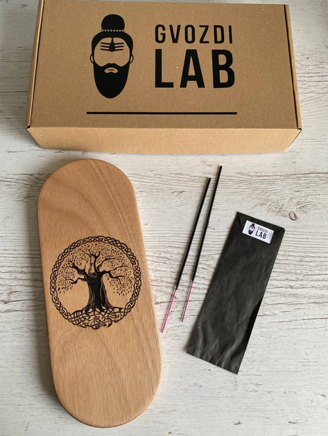 Доска Садху с медными гвоздями Овальная Дерево Жизни фанера Окуме шаг ...