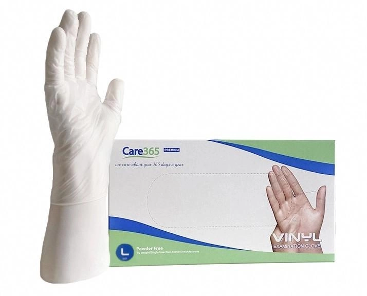 Перчатки виниловые Care 365 (100 шт), размер L, белые - изображение 1
