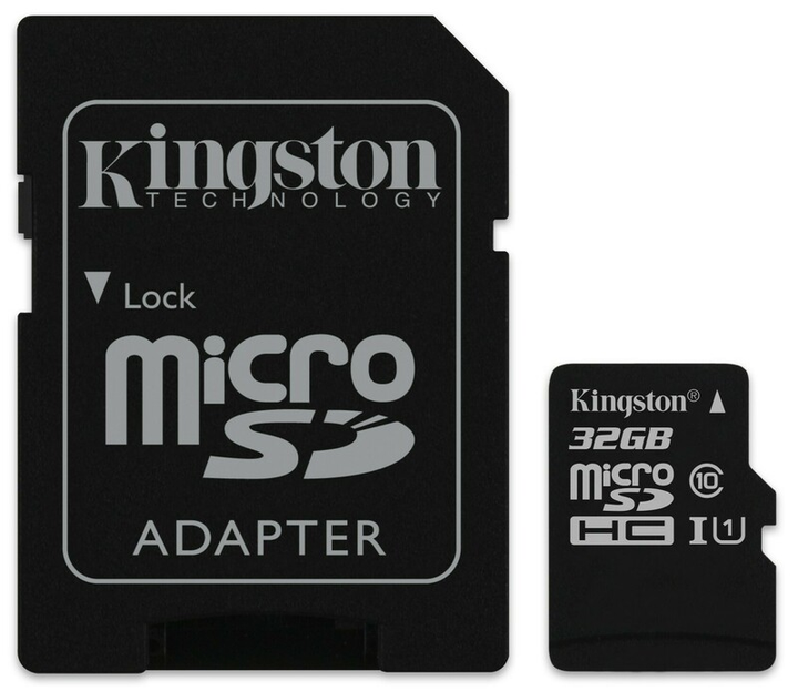 Kingston microSDHC 32 GB Canvas Select Class 10 UHS-I U1 + adapter SD (SDCS/32 GB) - obraz 1