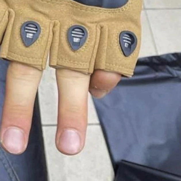 Перчатки тактические беспалые без пальцев бежевые койот размер M - изображение 2