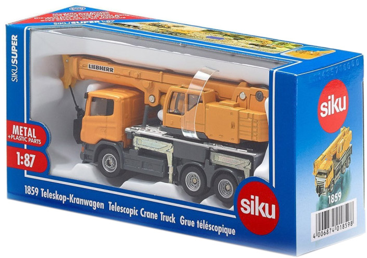 Siku model 1:87 Dźwig samochodowy Scania Pomarańczowy (1859) - obraz 1