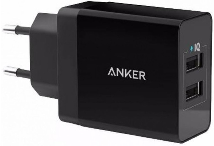 Мережевий зарядний пристрій Anker PowerPort2 24W V3 Black (A2021L11) - зображення 1