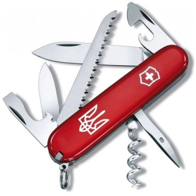 Нож Victorinox Camper Ukraine 91мм Трезуб (1049-Vx13613_T0010u) - изображение 1