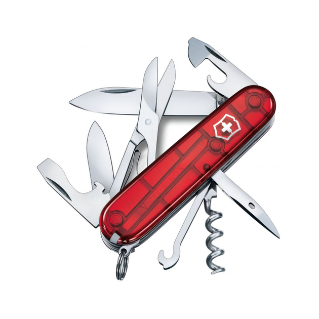 Ніж Victorinox Climber Transparent Червоний (1049-Vx13703.T) - зображення 1