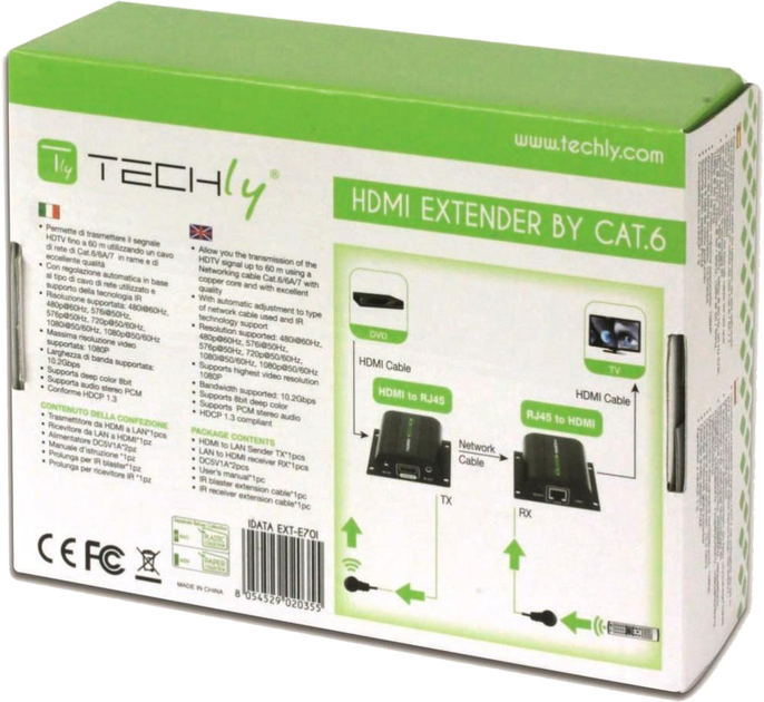 TECHly Przedłużacz HDMI FHD HDMI do 60 m przez CAT5E/7 (IDATA EXT-E70I) - obraz 6
