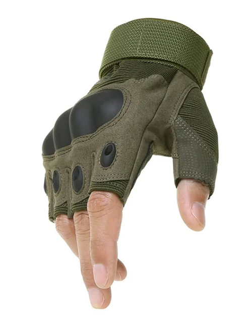 Перчатки тактические военные OY-001 XXL беспалые оливковый - изображение 2