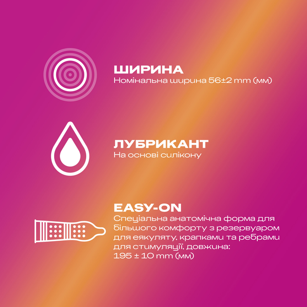 Презервативы латексные с силиконовой смазкой Durex Pleasuremax (с ...