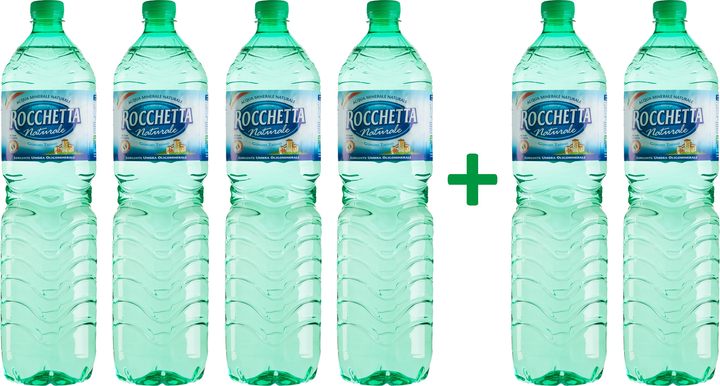 Акція на Набір негазованої мінеральної води Rocchetta Naturale 1.5 л 4+2 пляшки від Rozetka