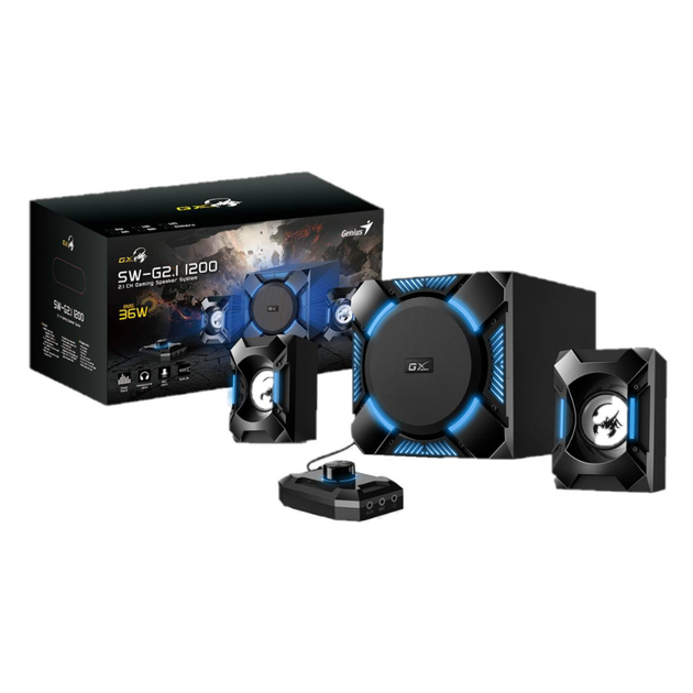 Акустична система/колонки Genius SW-G2.1 1200 31730044400 Чорний - Фото 2 Акустична система/колонки Genius SW-G2.1 1200 31730044400 Чорний - зображення 2