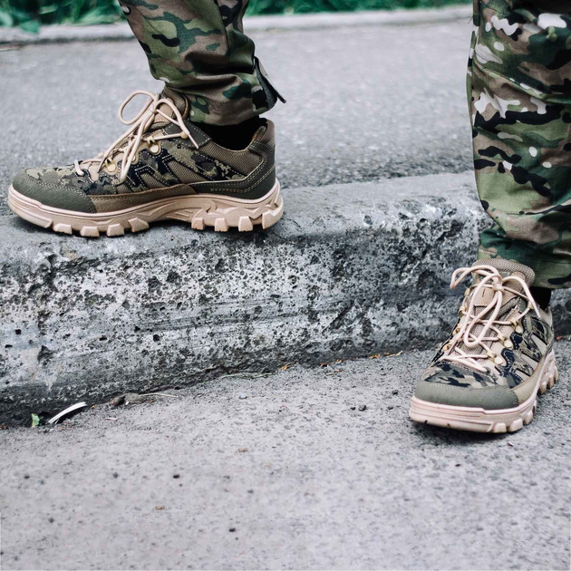 Тактичні літні кросівки мультикам, размер 40 (26,5 см) армійське взуття, кросівки для військових ЗСУ - зображення 1