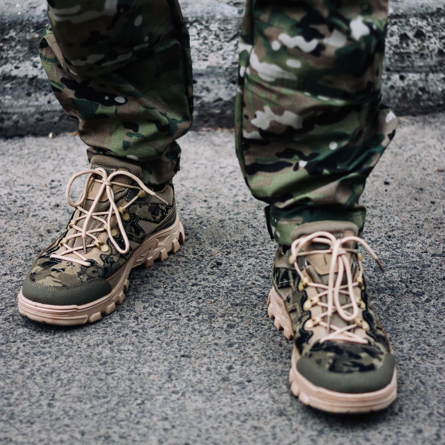 Тактические летние кроссовки мультикам, размер 44 размер – 29 см. армейская обувь, кроссовки для военных ВСУ - изображение 2
