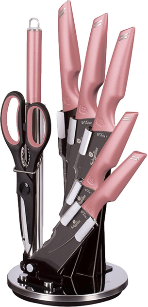 Набор ножей Berlinger Haus I-Rose Collection с подставкой 8 предметов (BH 2585) - изображение 1
