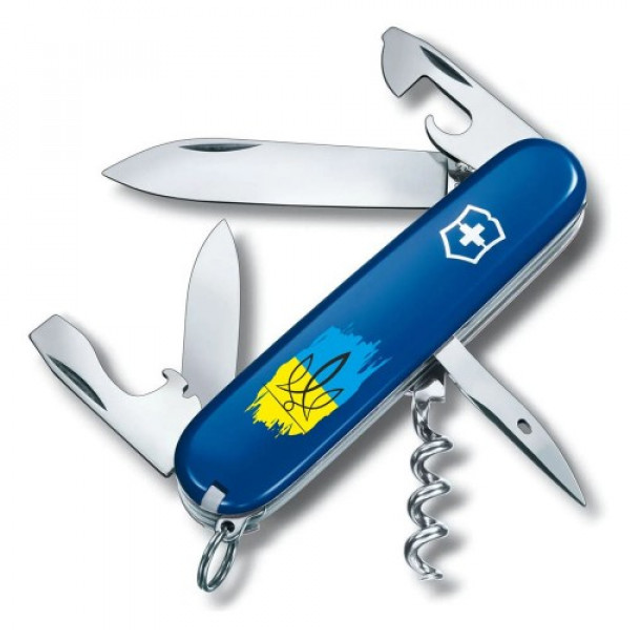 Ніж Victorinox Spartan Ukraine 91мм Тризуб фігурний на фоні прапору (1049-Vx13603.2_T1026u) - зображення 1