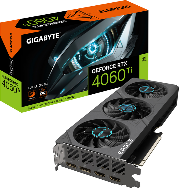 Видеокарта Gigabyte PCI-Ex GeForce RTX 4060 Ti Eagle OC 8GB GDDR6 (128bit) (2550/18000) (2 x HDMI, 2 x DisplayPort) (GV-N406TEAGLE OC-8GD) - изображение 7