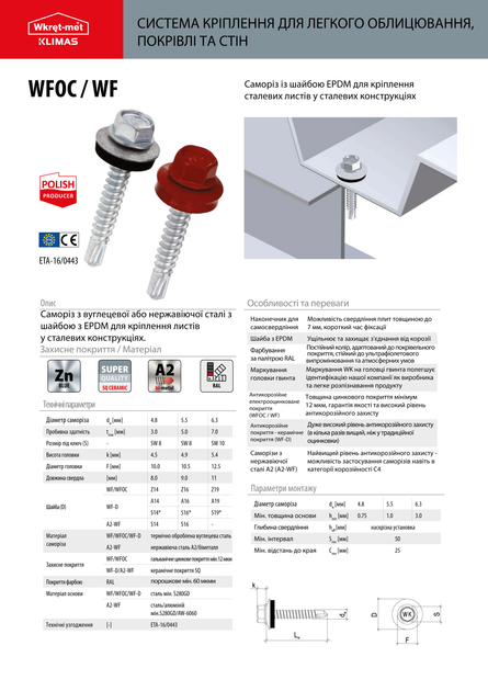 Саморез 4,8х19 для профнастила WF RAL9005 "Wkret-Met" 50 шт (010345) - изображение 2