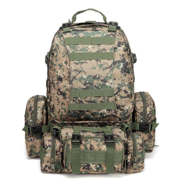 Тактический рюкзак на 55 л с подсумками 55х40х25 см B08 Зелёный джунгли (63903711) - изображение 1