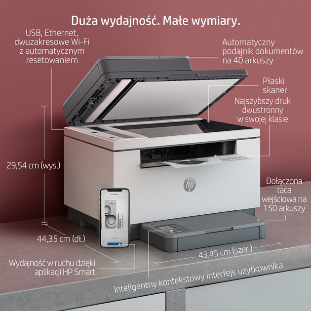 БФП HP LaserJet M234sdw Wi-Fi Ethernet (6GX01F) - зображення 7