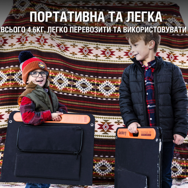 Сонячна складана панель Jackery SolarSaga 100W (IP65) зі швидкою зарядкою та портом постійного струму 19V, Black - зображення 8