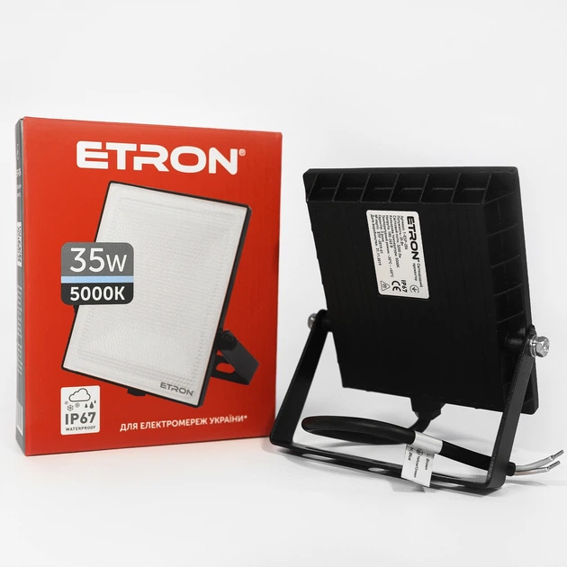 Прожектор вуличний ETRON Spotlight 1-ESP-206 35W 5000К IP67 - Фото 2 Прожектор вуличний ETRON Spotlight 1-ESP-206 35W 5000К IP67 - зображення 2