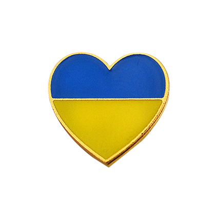 Значок металевий Серце прапор Україна VTS - Фото 5 Значок металевий Серце прапор Україна VTS - изображение 5