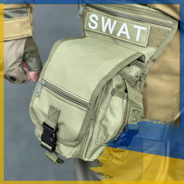 Тактична поясна сумка Swat Tactic з кріпленням на стегнах Olive (300-olive) - зображення 1