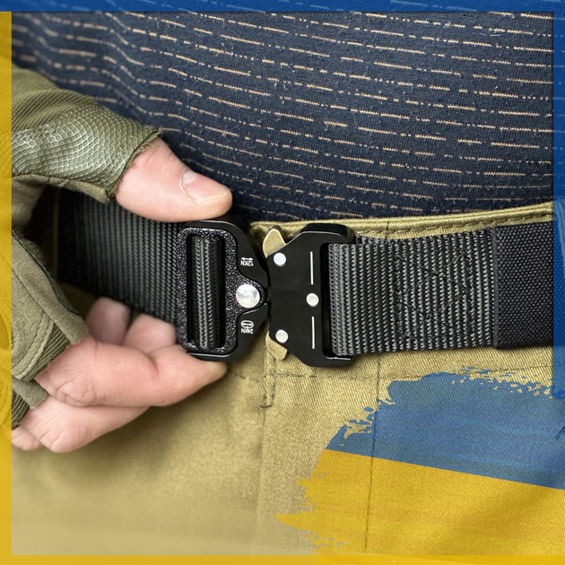 Тактичний ремінь для брюк Tactic військовий ремінь з пряжкою Black (810-black) - зображення 1