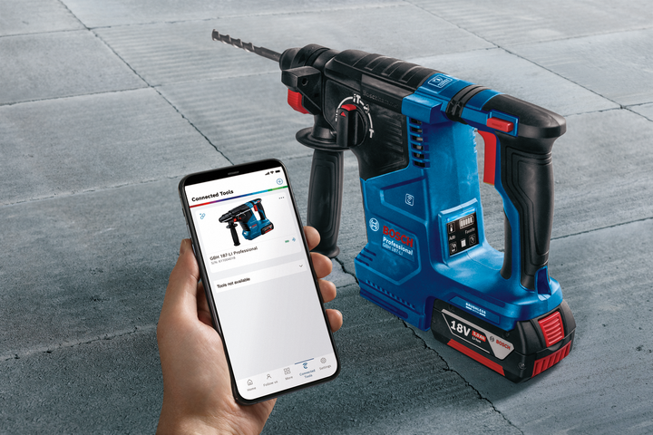 Бесщеточный аккумуляторный перфоратор Bosch GBH 187-LI с 1 аккум. GBA 18V 5.0Ah, GAL 1880 CV в кейсе (0611923022) - изображение 6