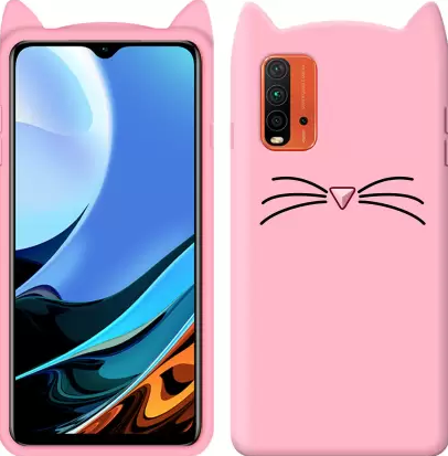 3D Чохол для Xiaomi Redmi 9T / Poco M3 Котик з вушками та вусиками - Фото 1 3D Чохол для Xiaomi Redmi 9T / Poco M3 Котик з вушками та вусиками - зображення 1