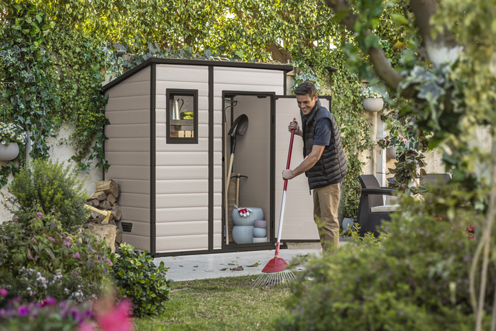 Садовий будиночок Manor Pent 6 × 4 сарай пластиковий беж Keter 255141 - изображение 4
