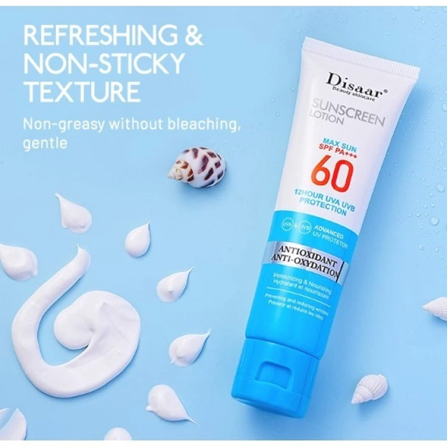 Солнцезащитный крем Disaar Sunscreen Lotion SPF PA+++ 60, отбеливающий, с защитой от УФ-лучей, 50 мл - изображение 2