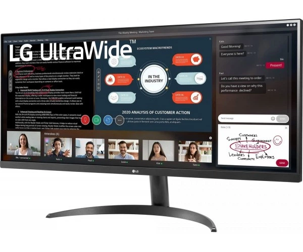 Монiтор LG 34" UltraWide 34WP500-B IPS Black - изображение 3