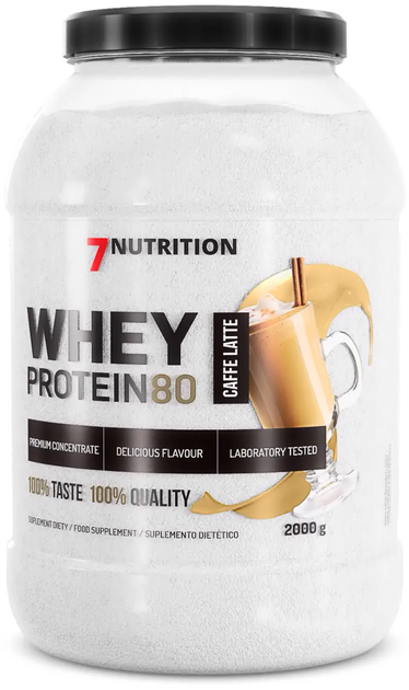 Protein 7Nutrition Whey Protein 80 2000 g Kawa z mlekiem (5907222544150) - obraz 1