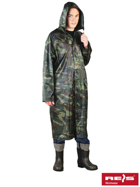 Плащ дождевик с карманами и капюшоном с отверстиями для вентиляции размер M Reis PPNP MO Зеленый камуфляж Хаки - изображение 1