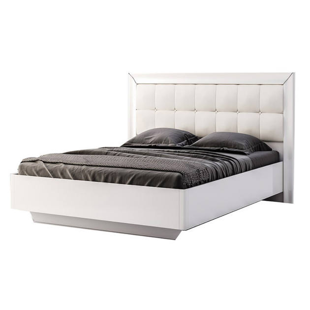 Кровать двуспальная Белла 180х200 см MiroMark BL-39-WB Белый глянец ...