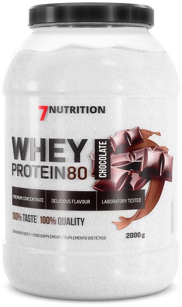 Białko 7Nutrition Whey Protein 80 2000 g Jar Chocolate (5907222544365) - obraz 1