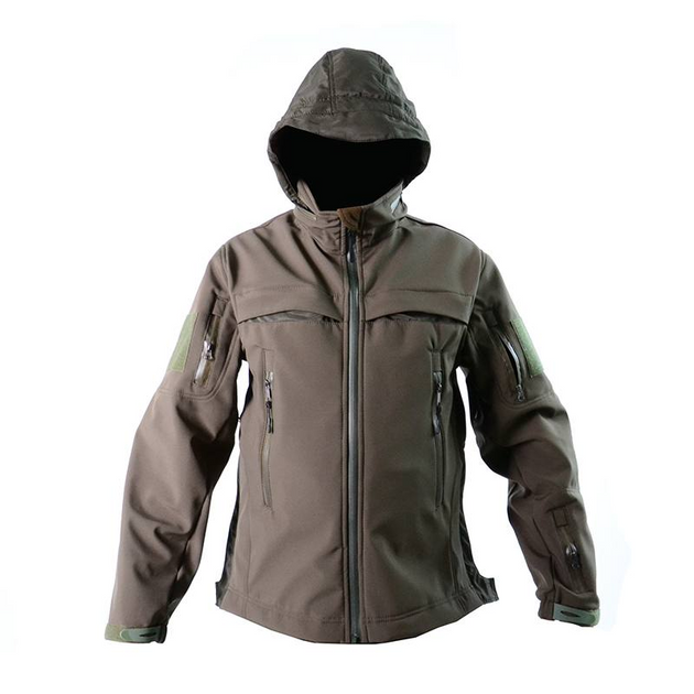 Армейская мужская куртка с капюшоном Soft Shell Оливковый XL (Kali) - изображение 2