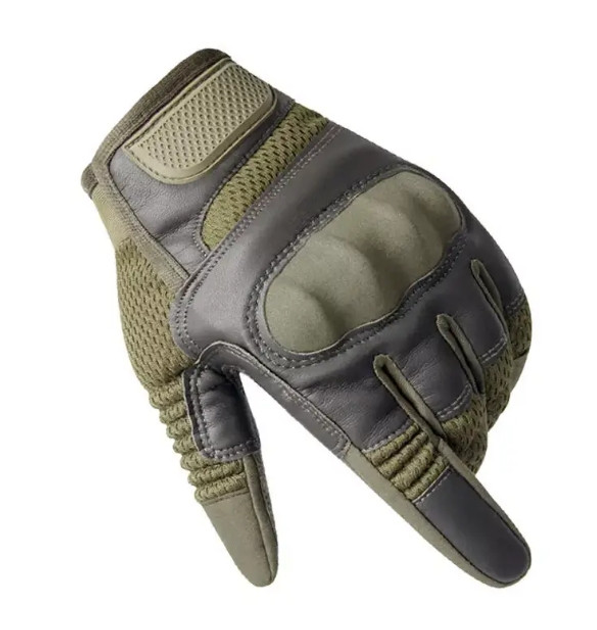 Захисні рукавички повнопалі FQMILITAR004 на липучці Оливковий L (Kali) - зображення 1