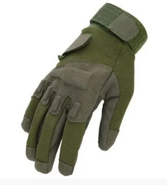 Захисні рукавиці FQ16S003 повнопалі перчатки з оболонкою для кісточок рук повітропроникні регулювання манжетів на липучці оливкові L (Kali) - зображення 2