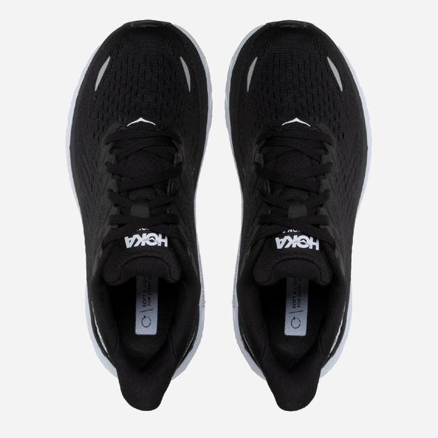 Buty do biegania damskie HOKA ONE ONE Clifton 8 1119394-BWHT 40 (8US) 25 cm Czarny/Biały (194715600317) - obraz 5