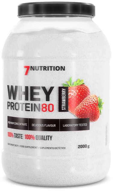 Białko 7Nutrition Whey Protein 80 2000 g Jar Strawberry (5903111089108) - obraz 1