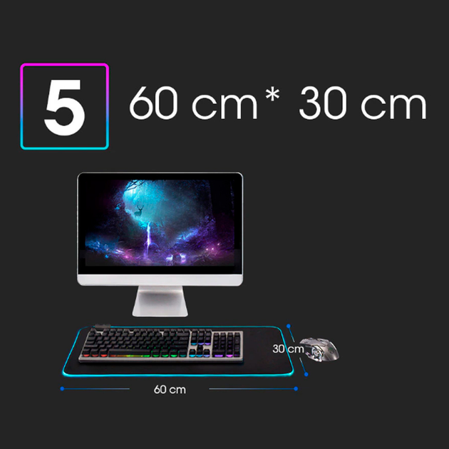 Коврик для мыши с RGB-подсветкой в стиле Minecraft (1012-317-01) - изображение 5