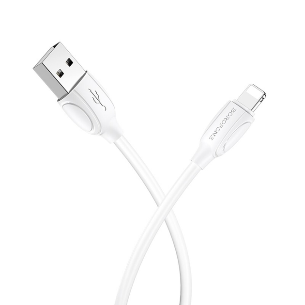 Кабель USB-Lightning для зарядки iPhone та iPad 1m. Borofone BX19LW - зображення 2