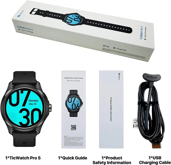 Смарт-годинник Mobvoi TicWatch Pro 5 GPS Black (6940447104463) - зображення 8