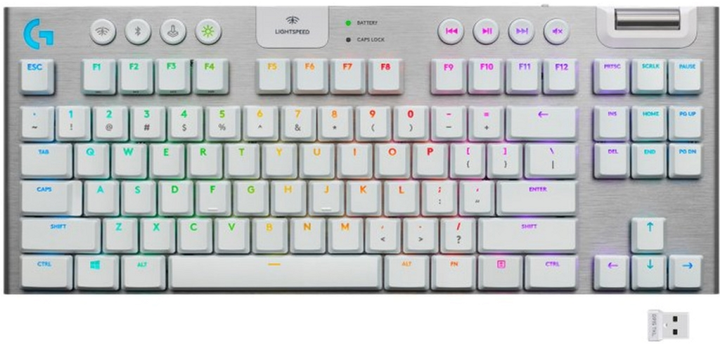 Klawiatura bezprzewodowa Logitech G915 Gaming TKL LIGHTSPEED Wireless RGB Mechaniczna biała (920-009664) - obraz 1