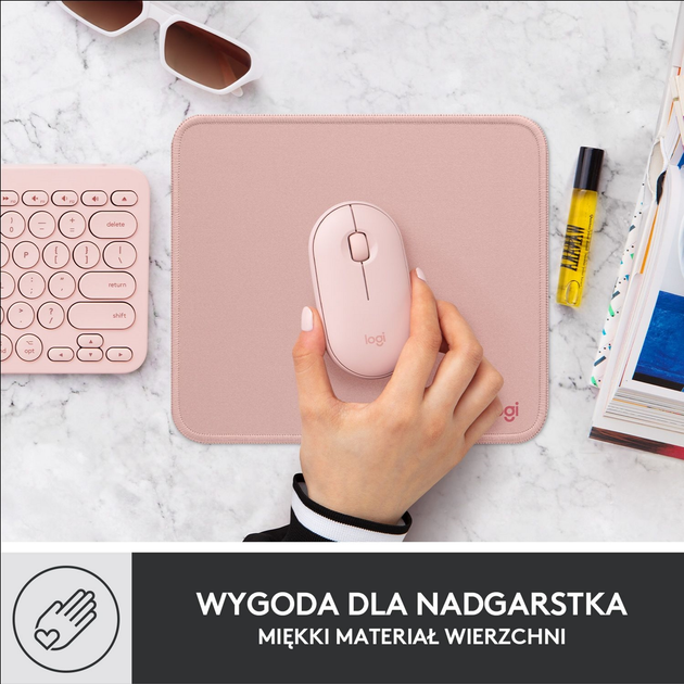 Podkładka pod mysz Podkładka pod Mysz komputerowa Logitech Studio Series Darker Rose (956-000050) - obraz 6