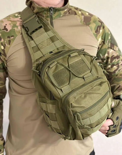 Тактичний військовий рюкзак-сумка 5 л олива - зображення 1