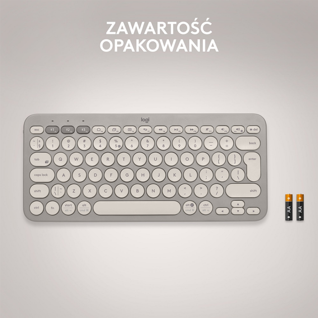 Klawiatura bezprzewodowa Logitech K380 Multi-Device Bluetooth Sand (920-011165) - obraz 8