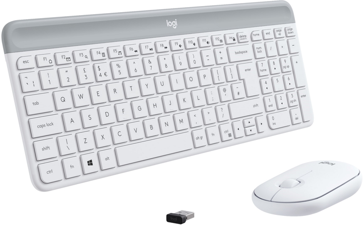 Комплект бездротовий Logitech MK470 Wireless Slim Combo White (920-009205) - зображення 2