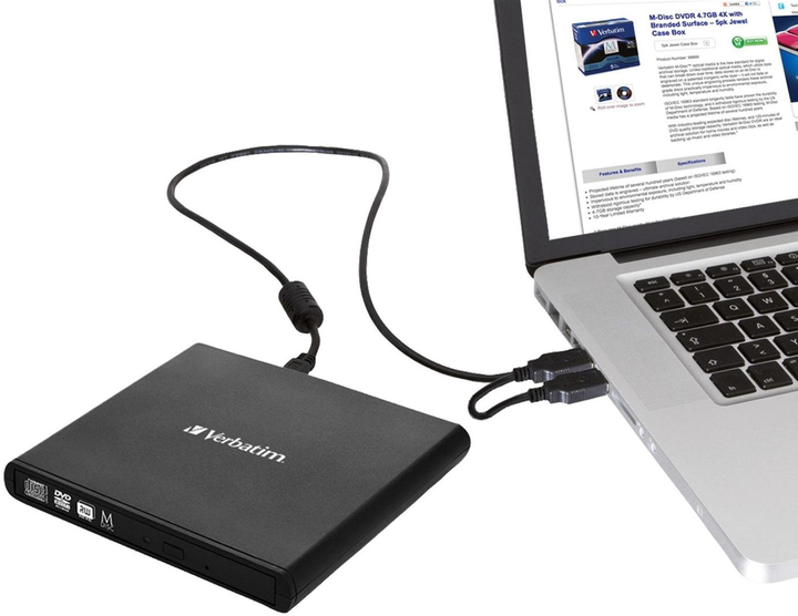 Verbatim External Slimline CD/DVD Writer (98938) - obraz 3