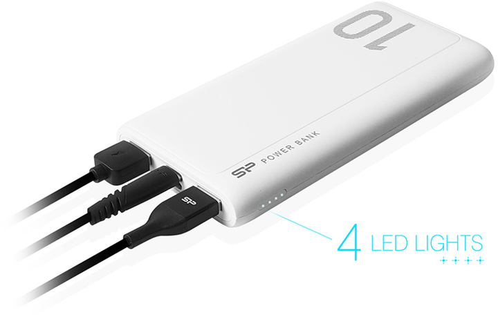 Powerbank Silicon Power GP15 10000 mAh White (SP10KMAPBKGP150W) - obraz 7